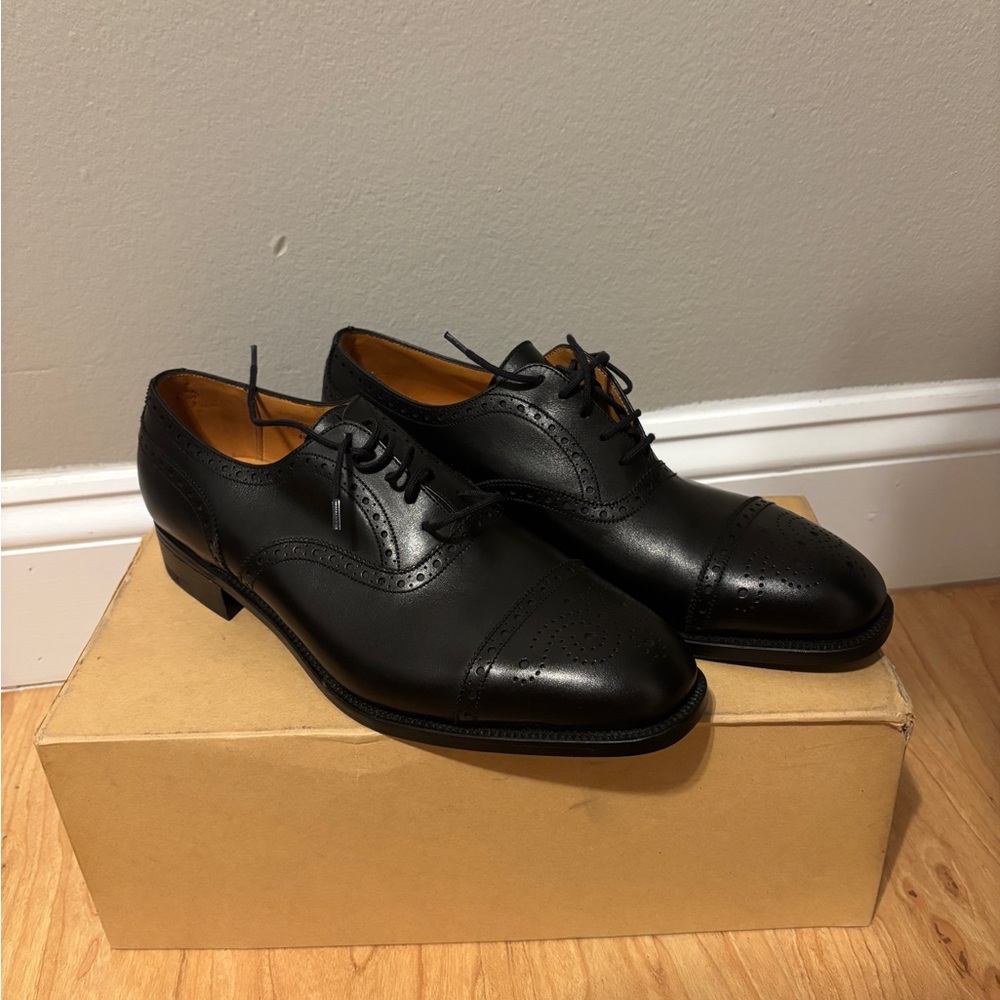 J.M Weston Black Leather Men's Oxfords